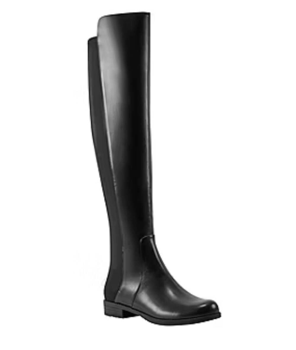 Unisa Womens Collean Flat Heel Over the Knee Boots, Color: Black